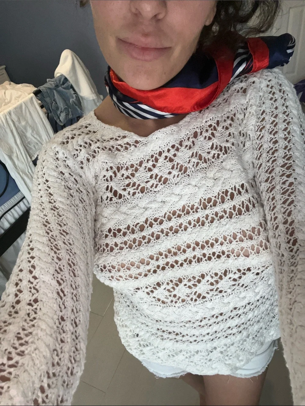 ❤️🤍💙Striped Silk Italian Scarf Unlimited Uses;perfect for the summer&vacations!